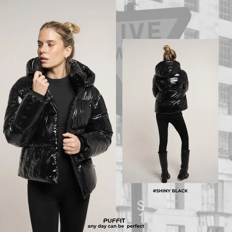 WarmCore™ Short Faux Fur Lined Detachable Hooded Puffer Jacket