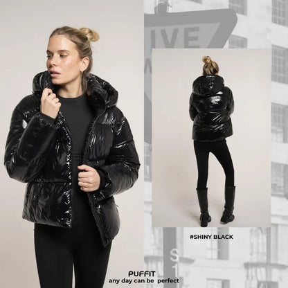WarmCore™ Short Faux Fur Lined Detachable Hooded Puffer Jacket
