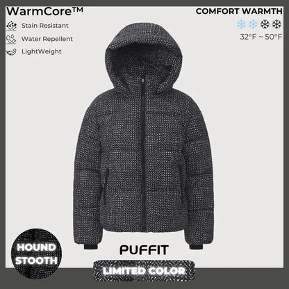 WarmCore™ Short Faux Fur Lined Detachable Hooded Puffer Jacket